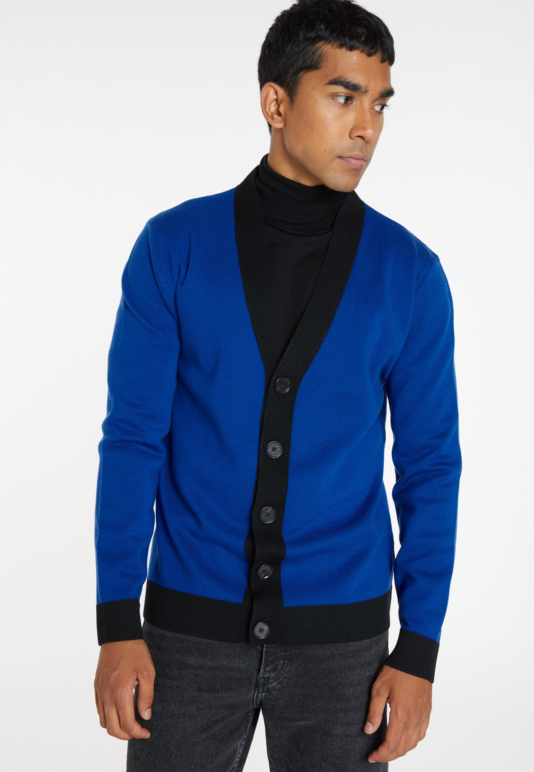 Gilet bicolore en laine mérinos - Silence 8316
