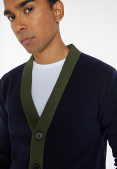 Gilet bicolore en laine mérinos - Silence 8302