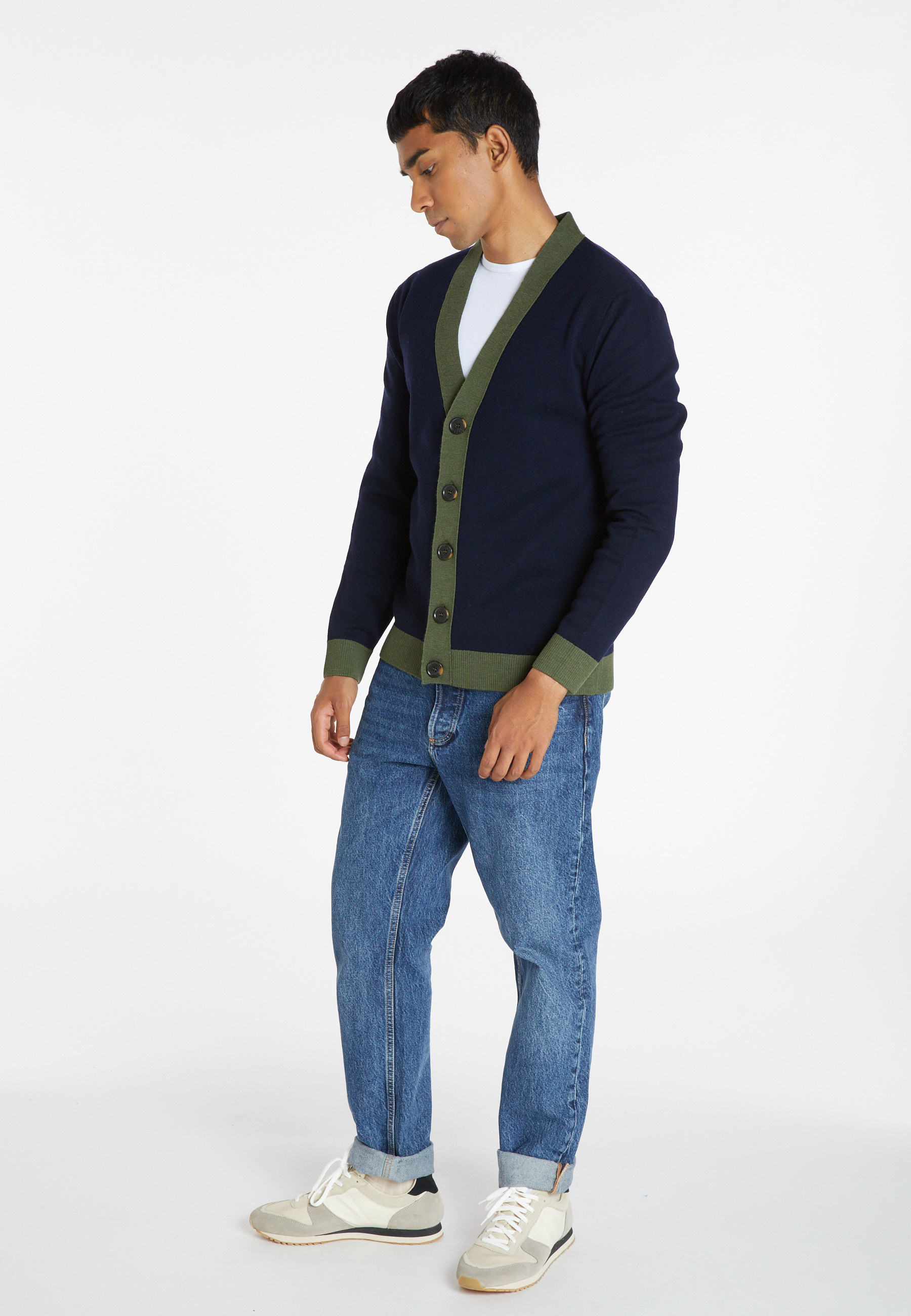 Gilet bicolore en laine mérinos - Silence 8302
