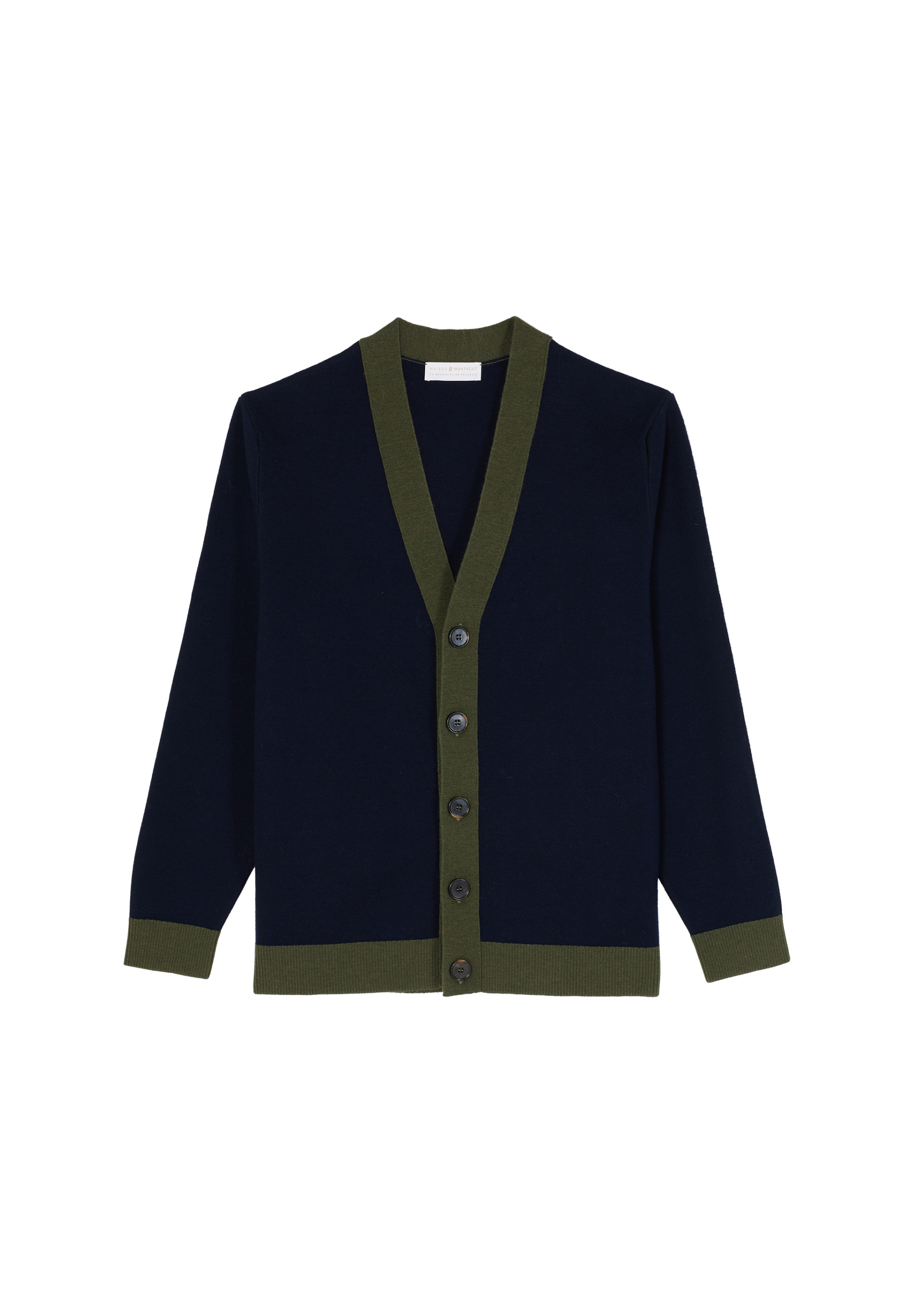 Gilet bicolore en laine mérinos - Silence 8302