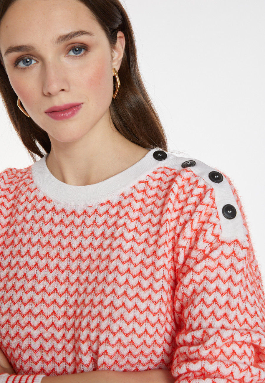 Pull motifs chevron en laine - Coralise