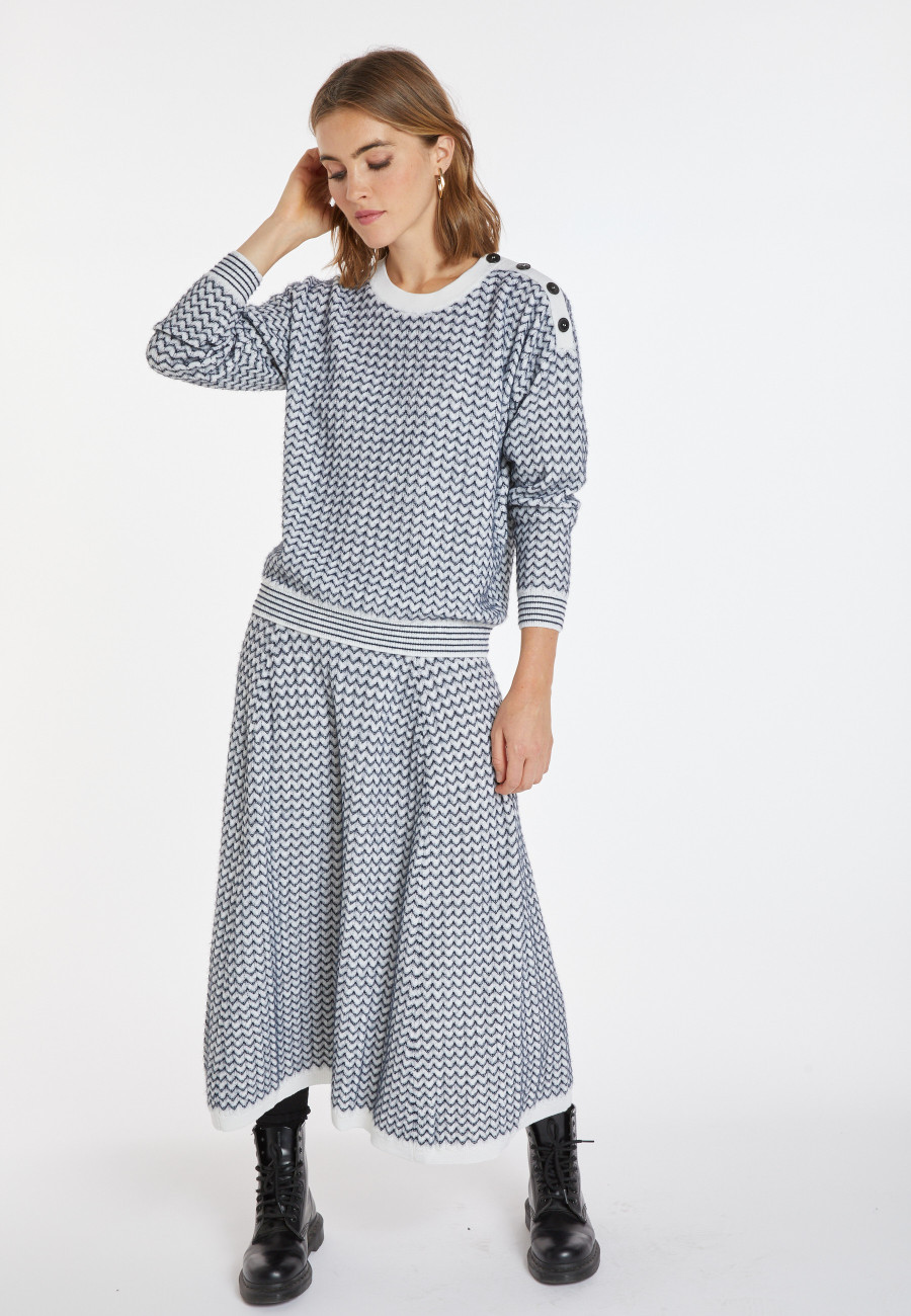 Pull motifs chevron en laine - Coralise