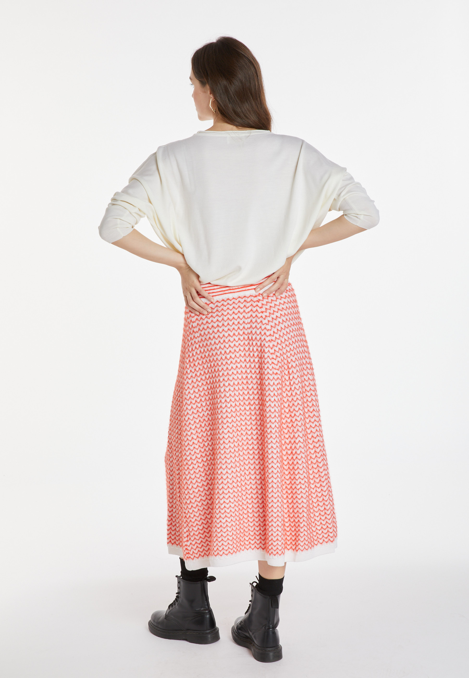 Long skirt in merino wool - Cecile