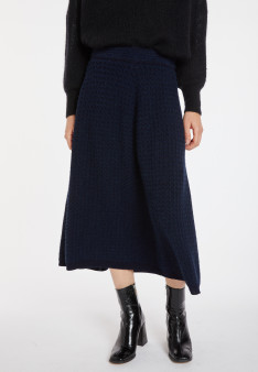 Long skirt in merino wool - Cecile