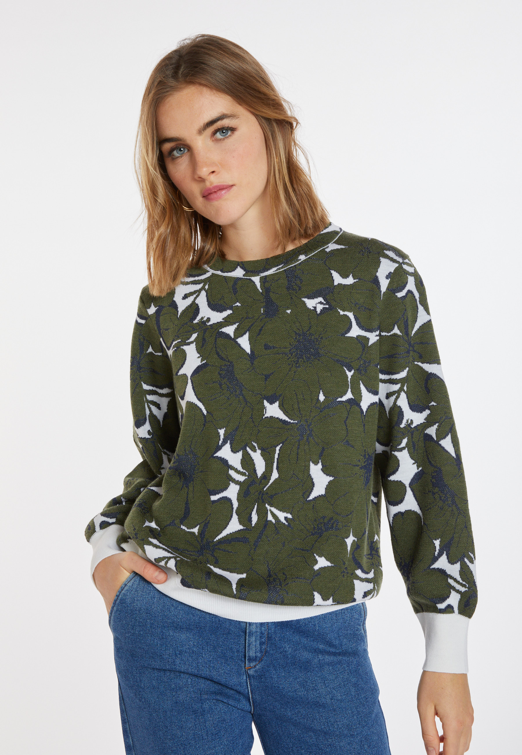 Pull à motifs en laine mérinos - Cassiopé 8366
