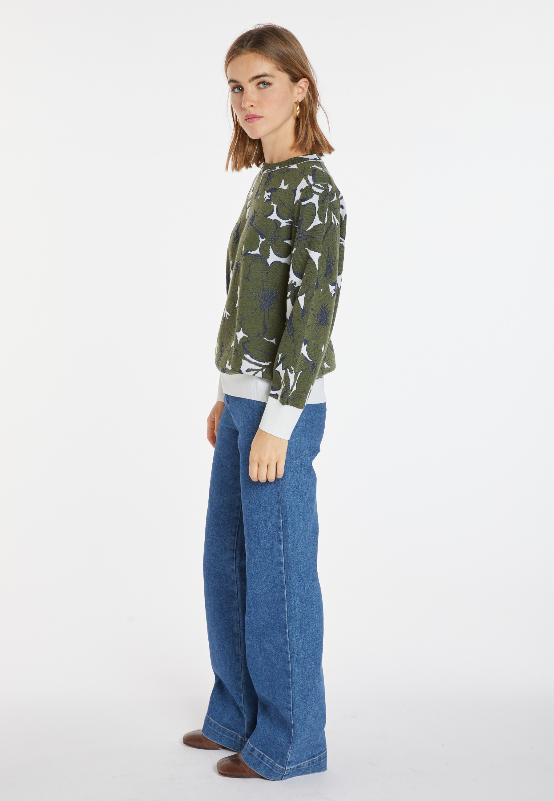 Pull à motifs en laine mérinos - Cassiopé 8366