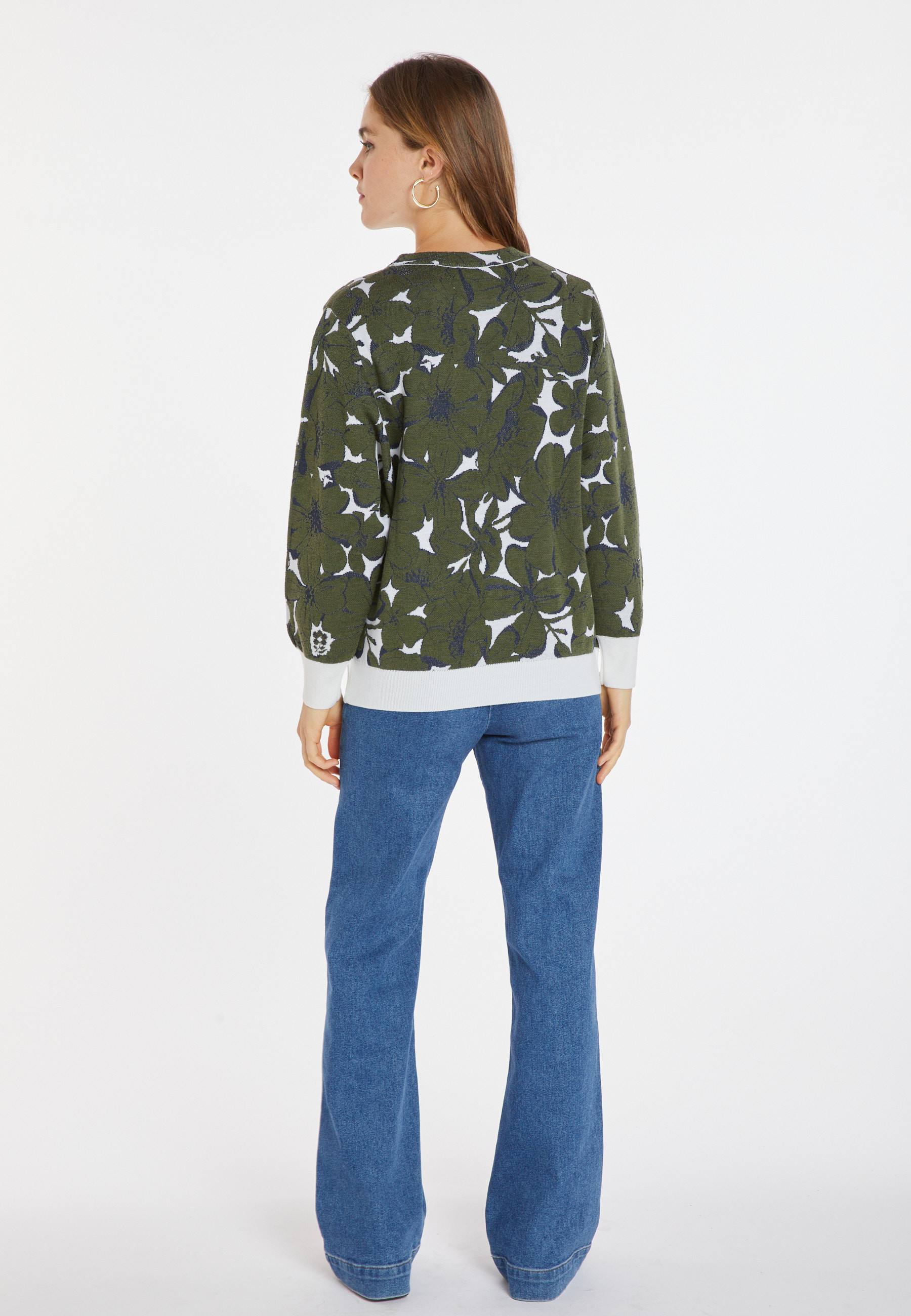 Pull à motifs en laine mérinos - Cassiopé 8366