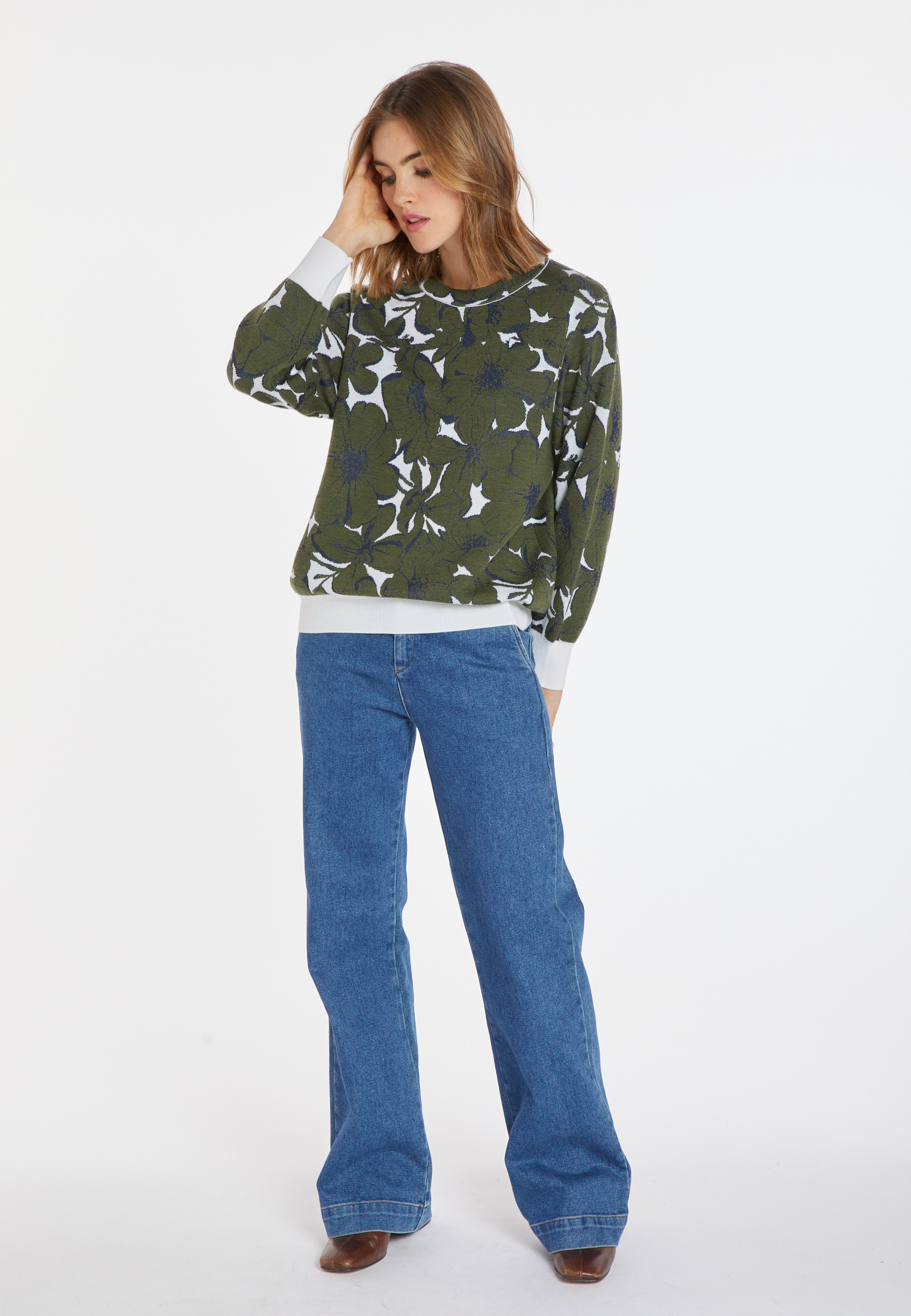Pull à motifs en laine mérinos - Cassiopé 8366