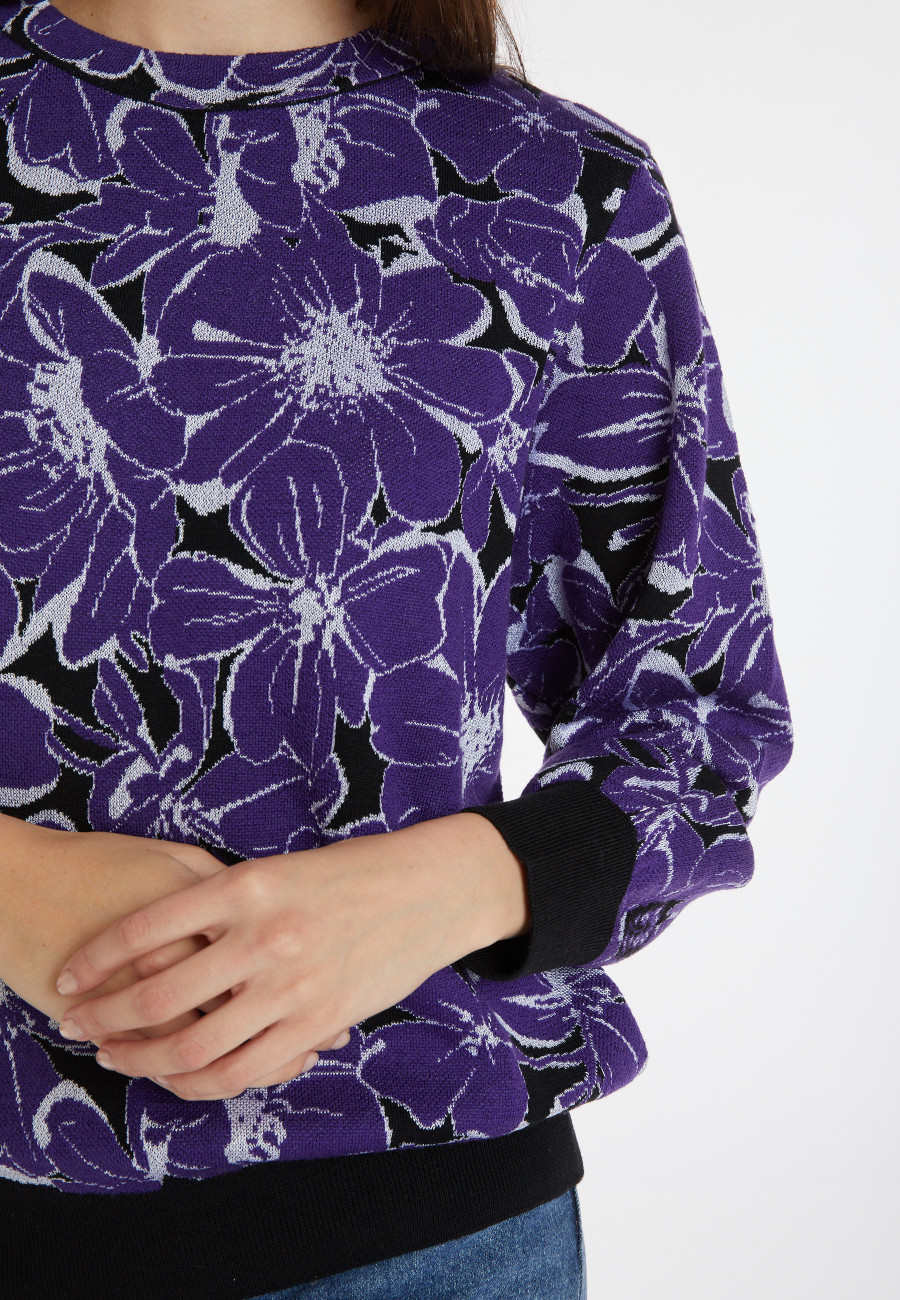 Merino wool patterned sweater - Cassiopé