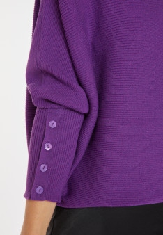 Loose-fitting high-neck wool blend sweater - Caly