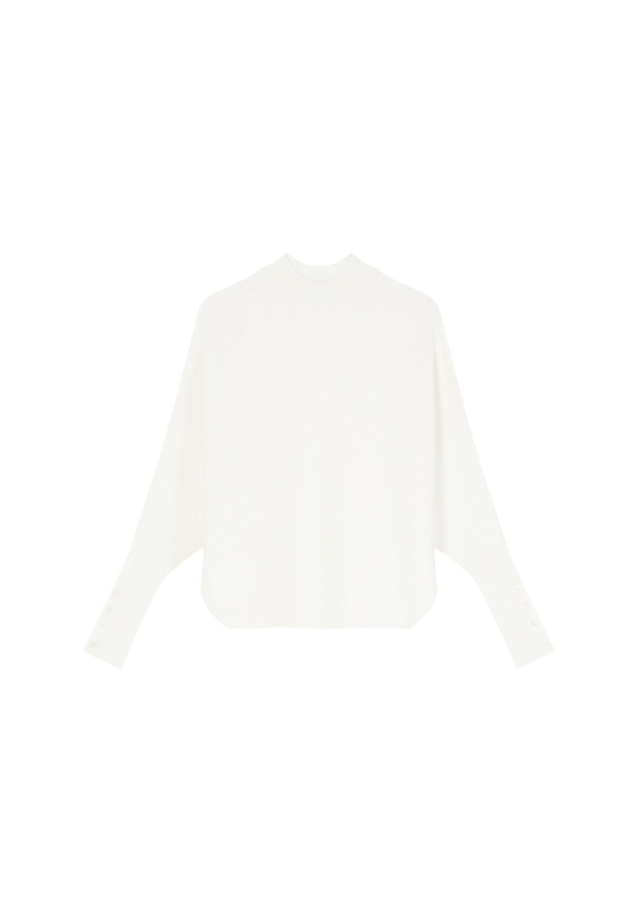 Loose-fitting high-neck wool blend sweater - Caly