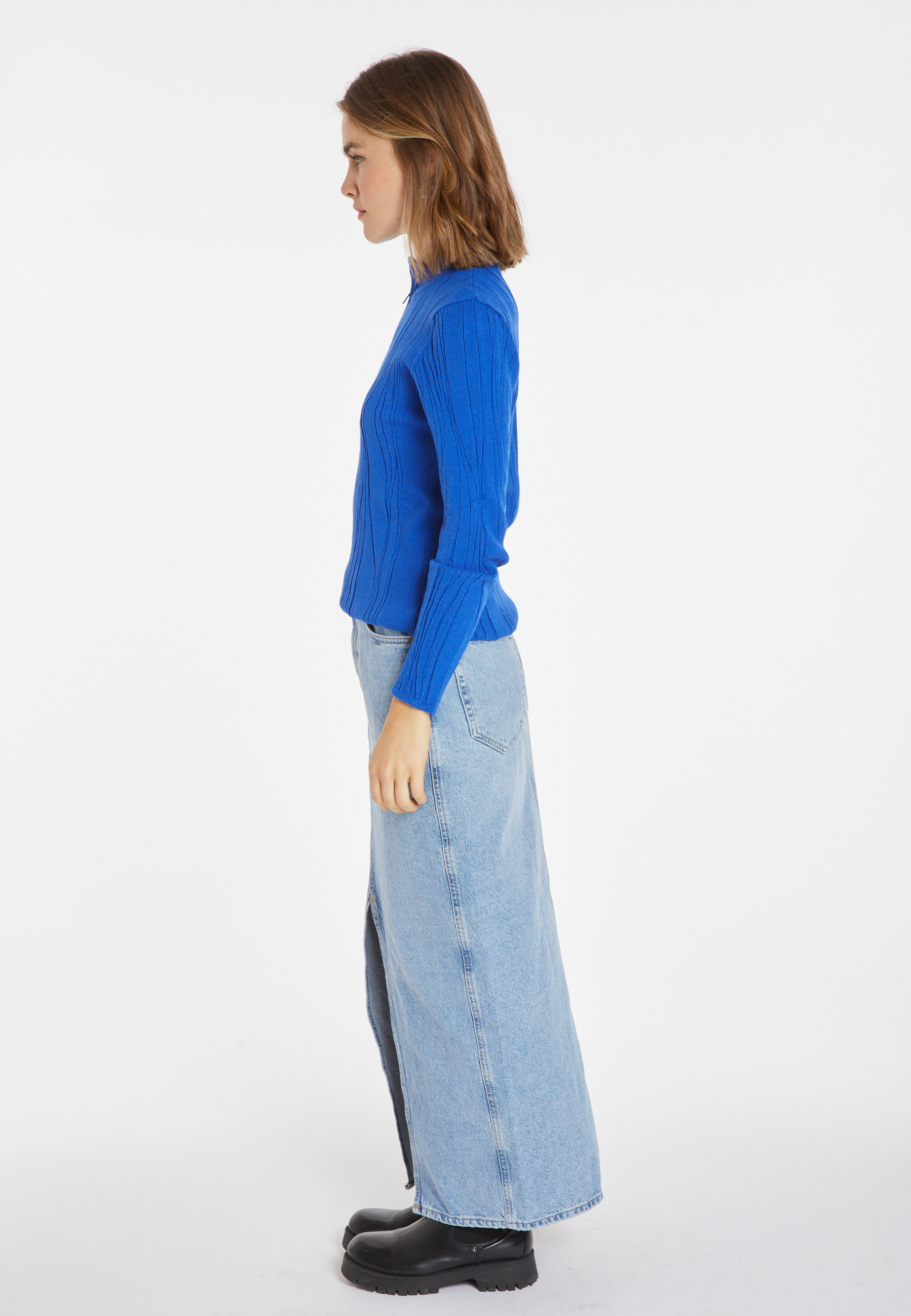 Pull col zippé en laine mélangée - Cacilda 8241