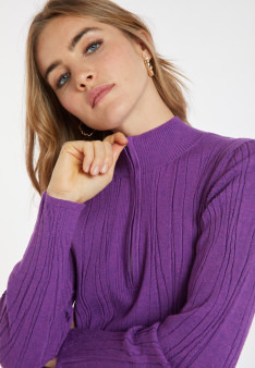 Wool blend zip-neck sweater - Cacilda