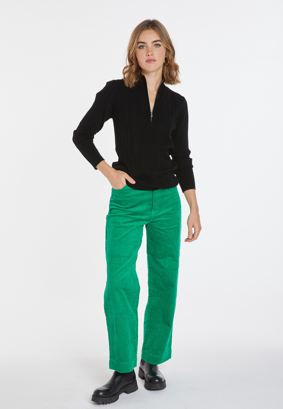 Pull zippé en laine mélangée - Cacilda