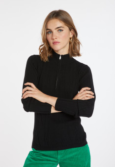Pull col zippé en laine mélangée - Cacilda 8210