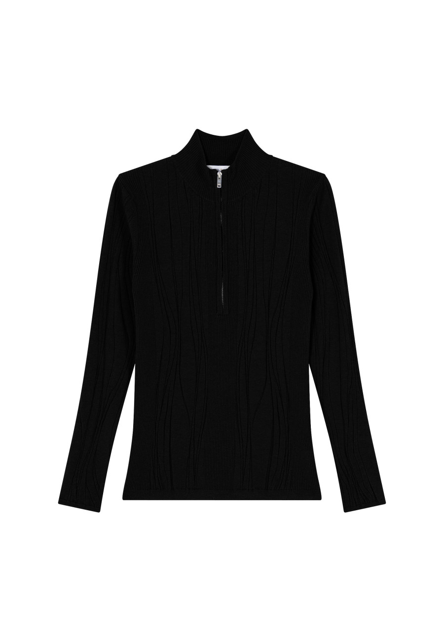 Pull zippé en laine mélangée - Cacilda