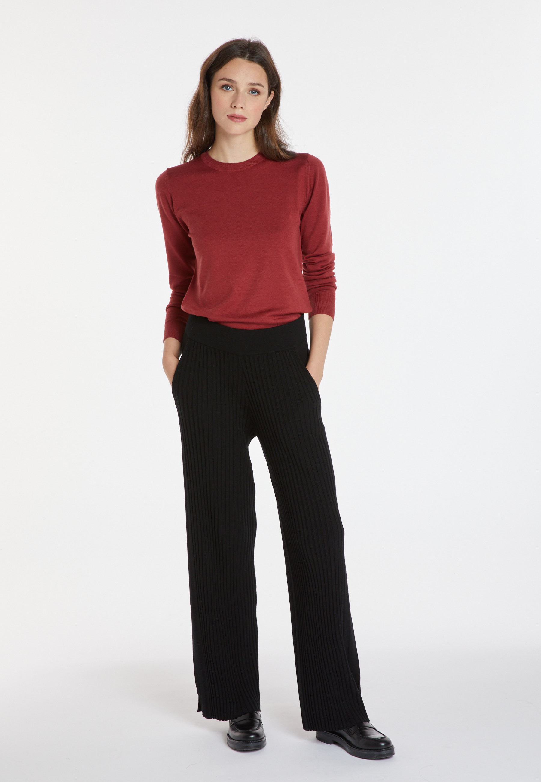 Pantalon à poches en laine mélangée - Carmen 8210