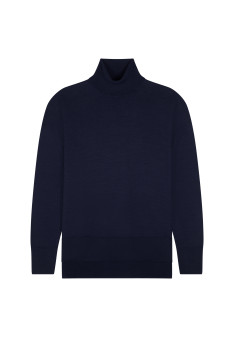 Slit turtleneck sweater in merino wool - Amy