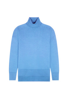 Pull col roulé à fentes en laine mérinos - Amy