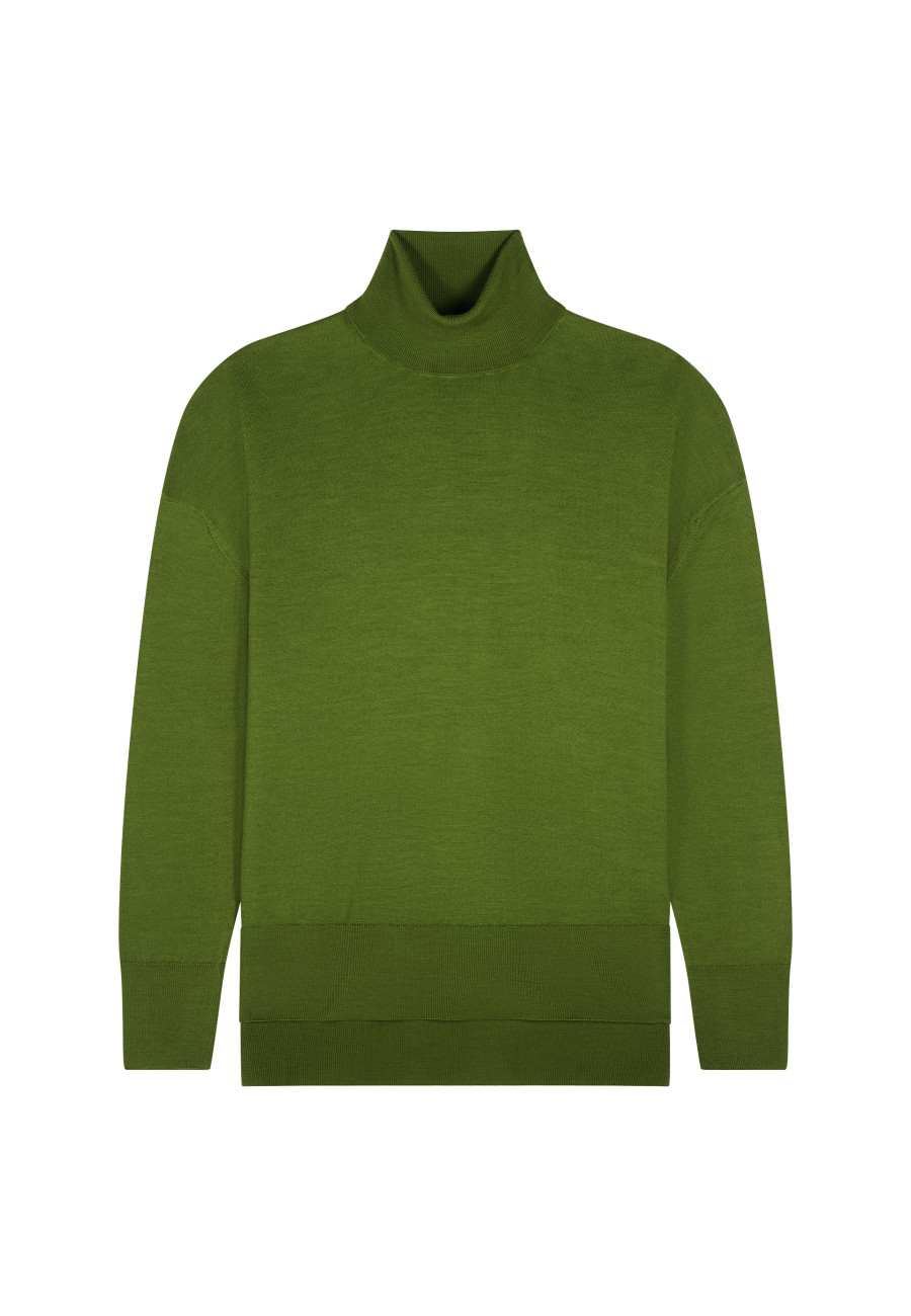 Slit turtleneck sweater in merino wool - Amy
