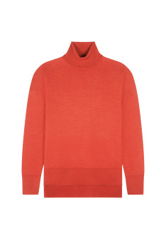 Pull col roulé à fentes en laine mérinos - Amy