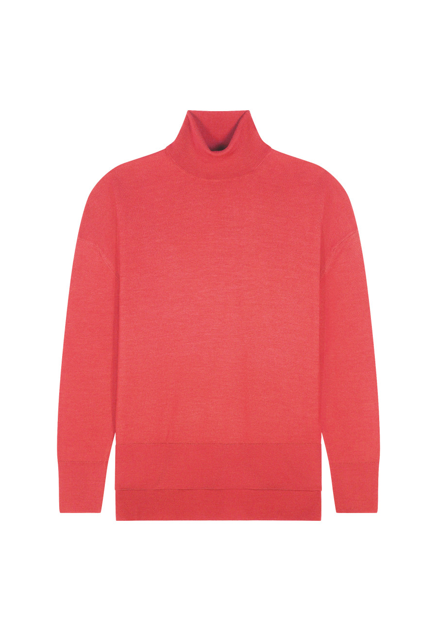 Pull col roulé à fentes laine mérinos - Amy