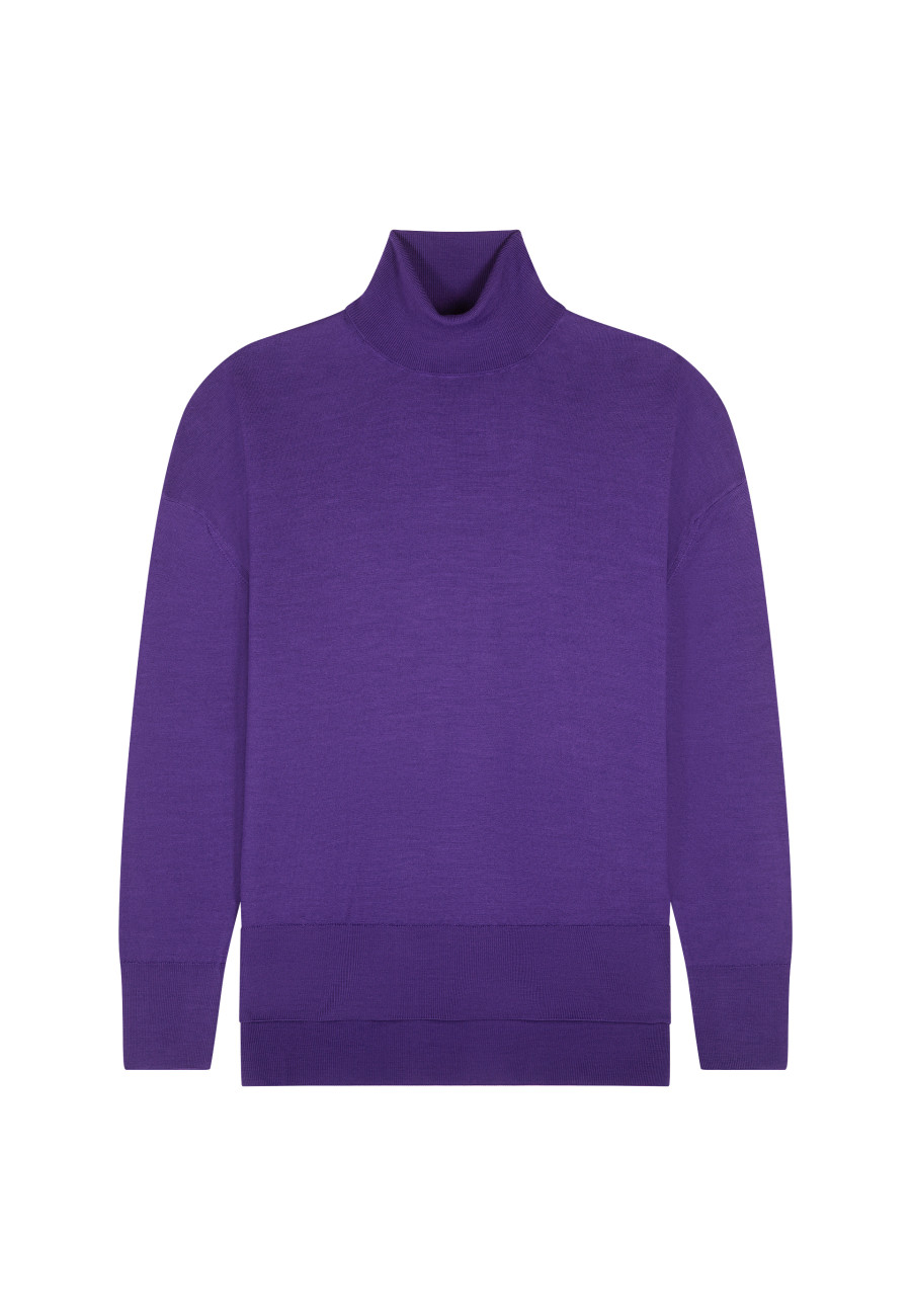 Slit turtleneck sweater in merino wool - Amy