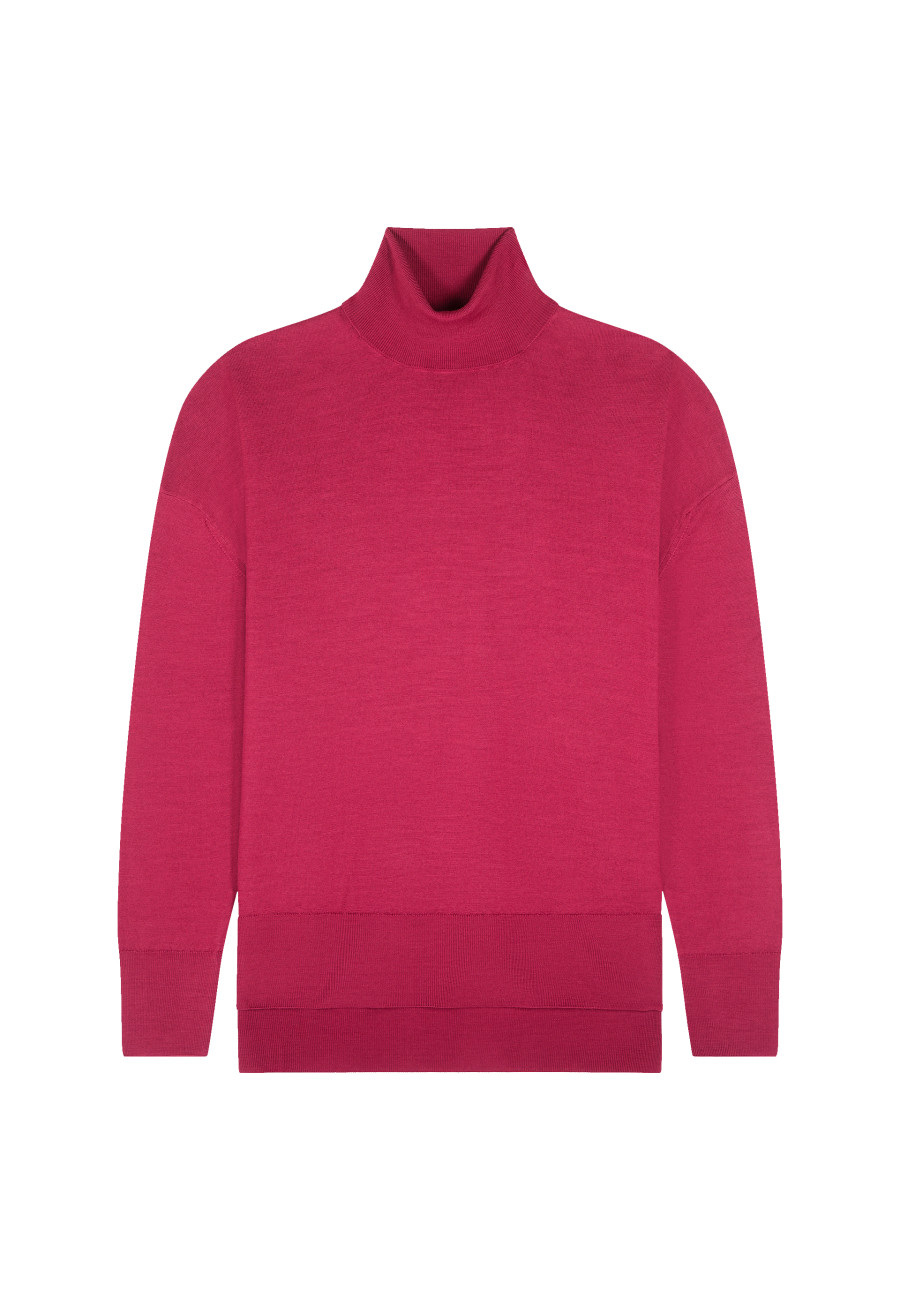 Slit turtleneck sweater in merino wool - Amy