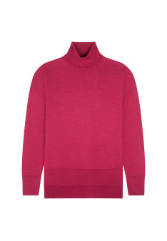 Slit turtleneck sweater in merino wool - Amy