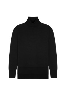 Slit turtleneck sweater in merino wool - Amy