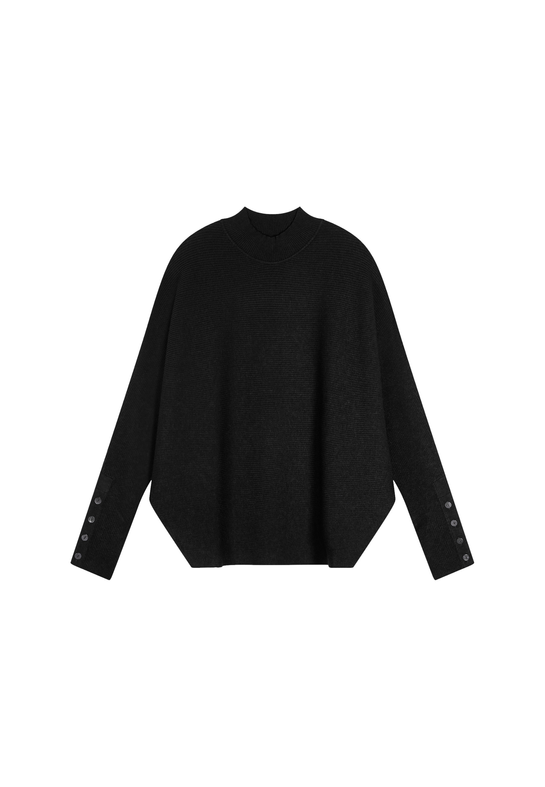 Loose-fitting high-neck wool blend sweater - Caly