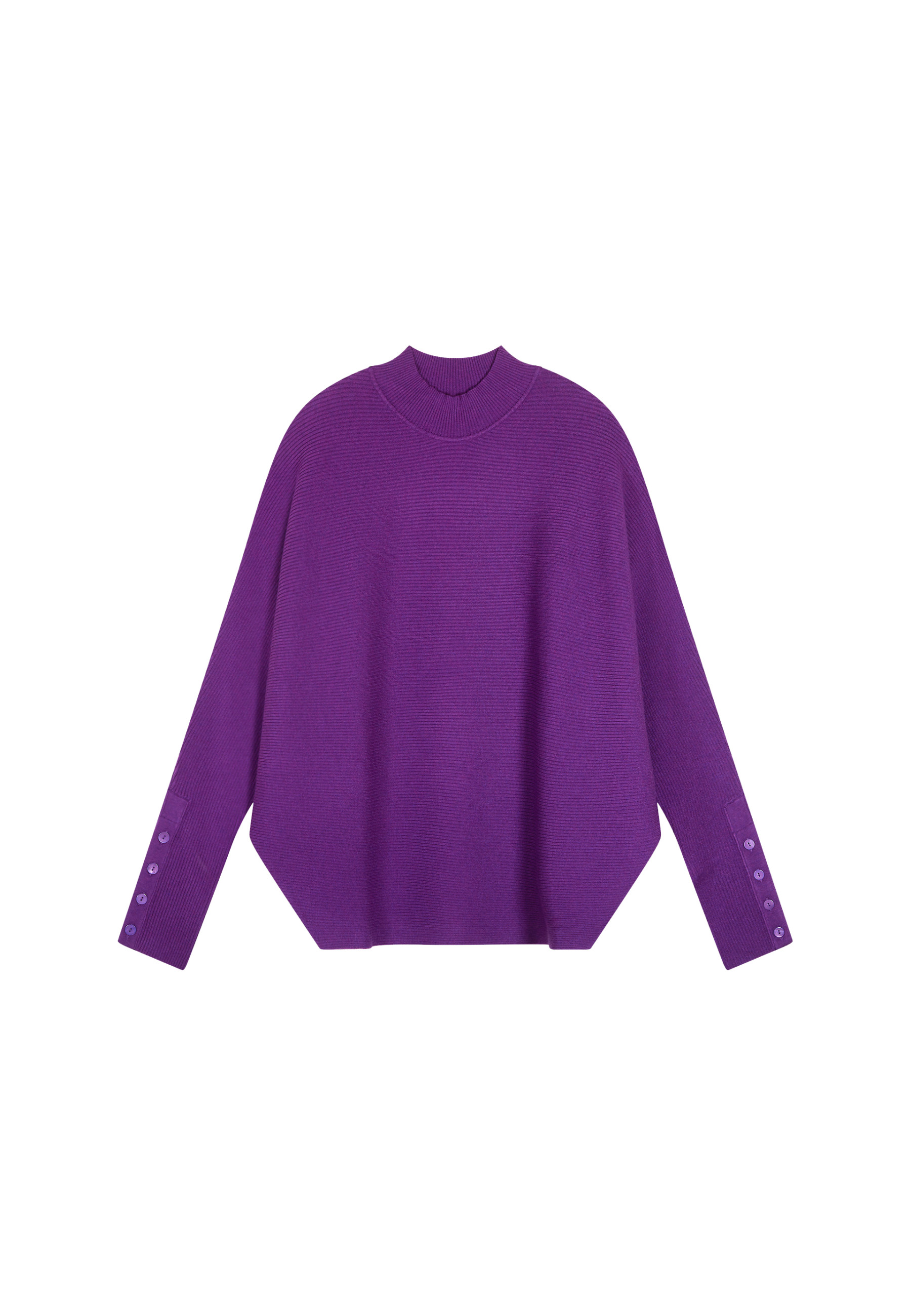Pull ample col montant en laine  mélangée - Caly