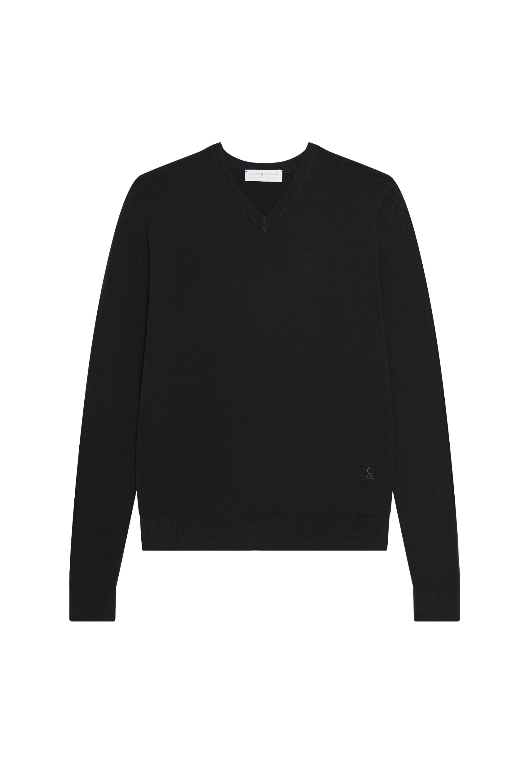 Pull col V avec logo en laine mérinos - Elmo