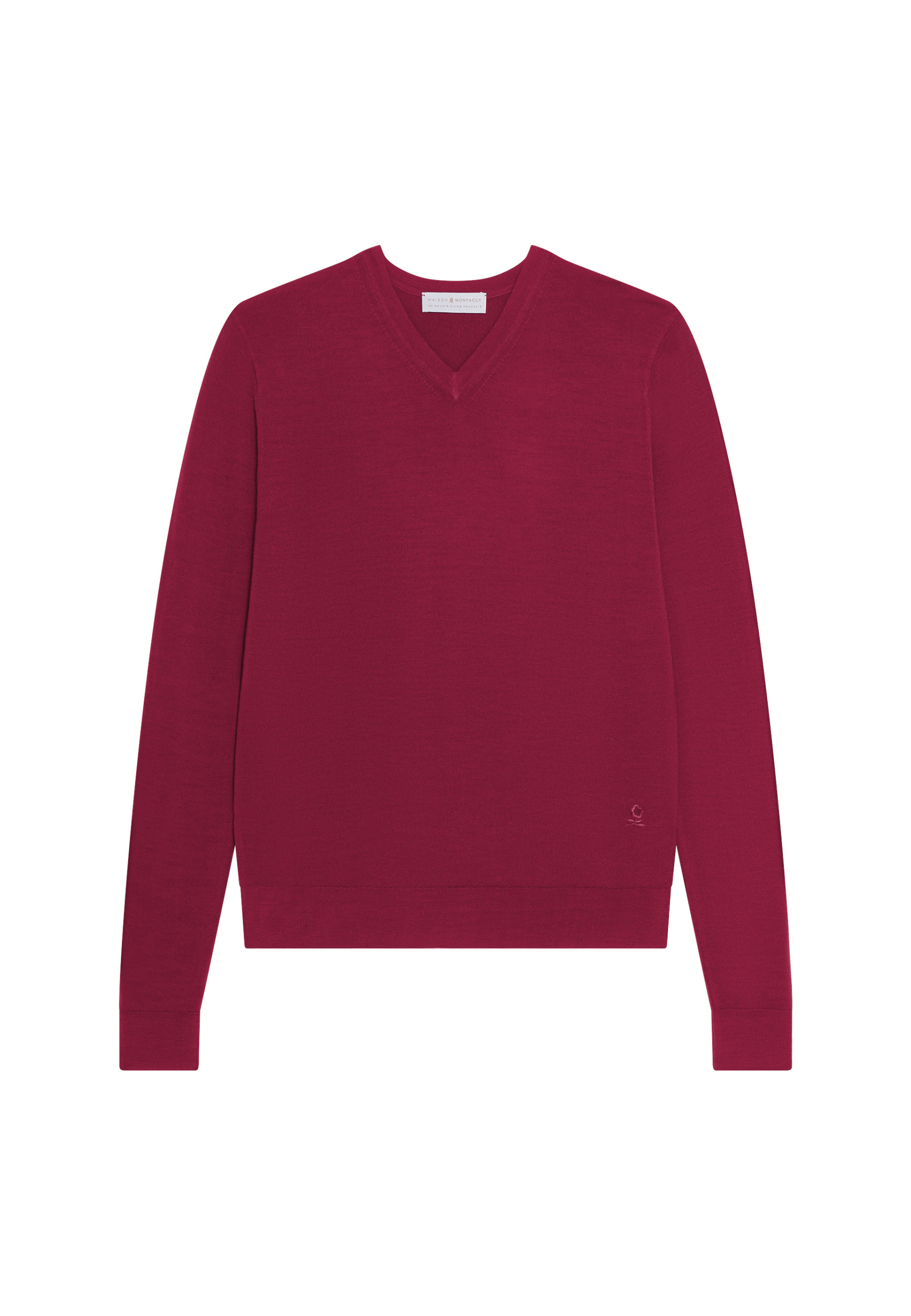 Pull col V avec logo en laine mérinos - Elmo