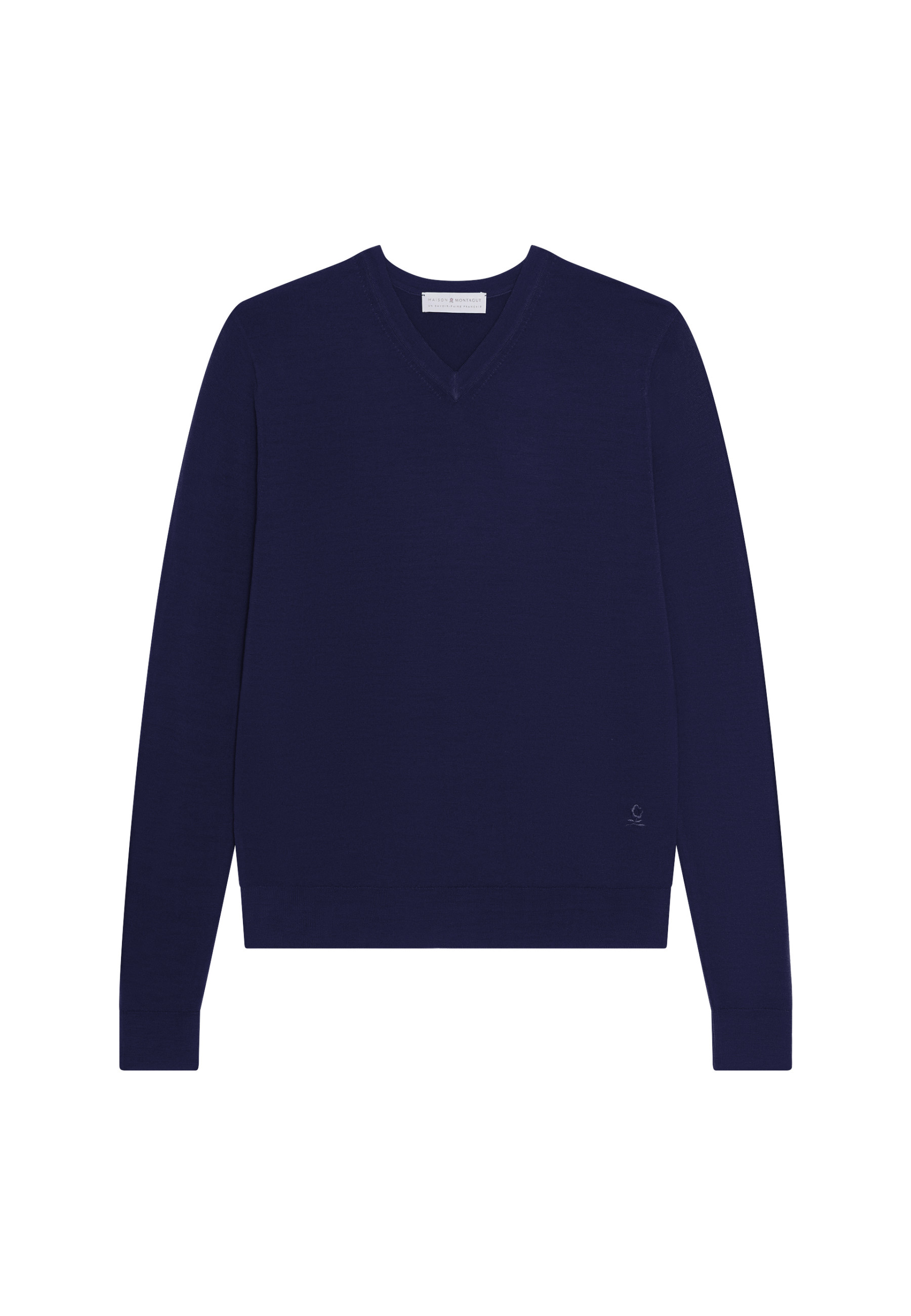 Pull col V avec logo en laine mérinos - Elmo