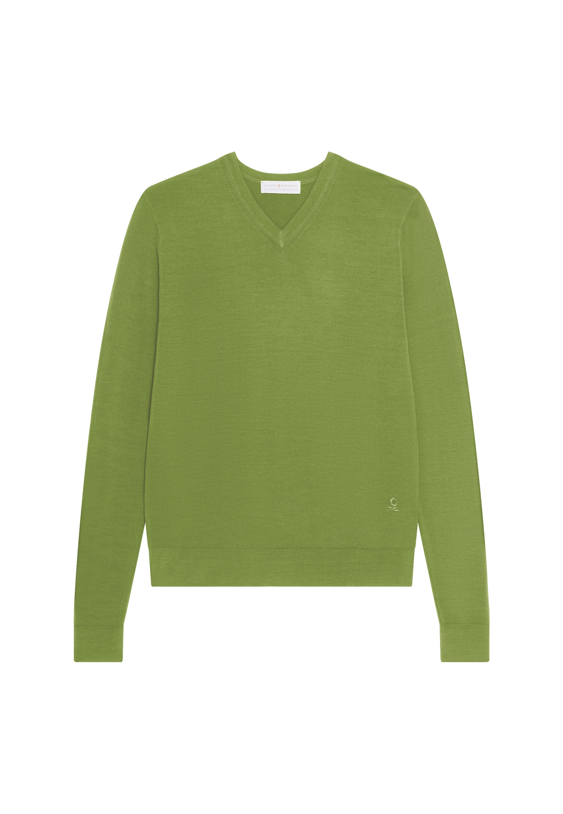 Pull col V avec logo en laine mérinos - Elmo