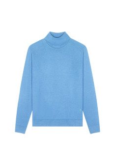 Pull col roulé avec logo en laine mérinos - Enzo
