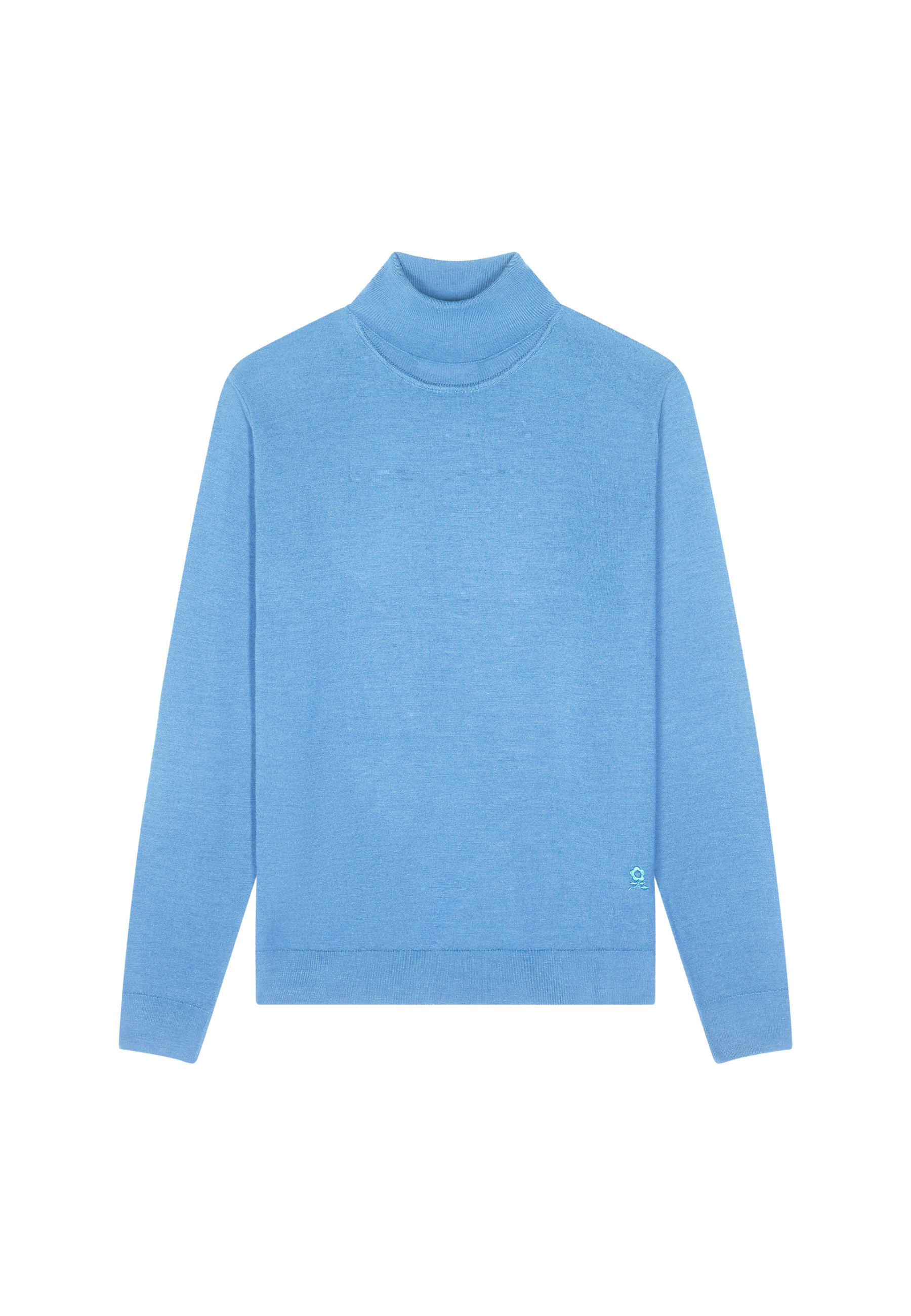 Turtleneck sweater with logo in merino wool - Enzo