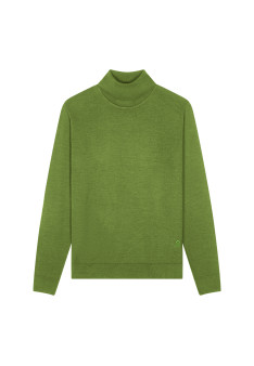 Turtleneck sweater with logo in merino wool - Enzo