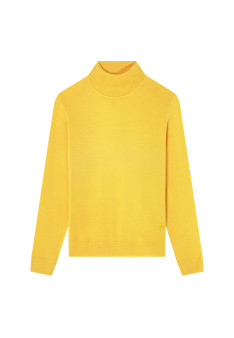 Turtleneck sweater with logo in merino wool - Enzo
