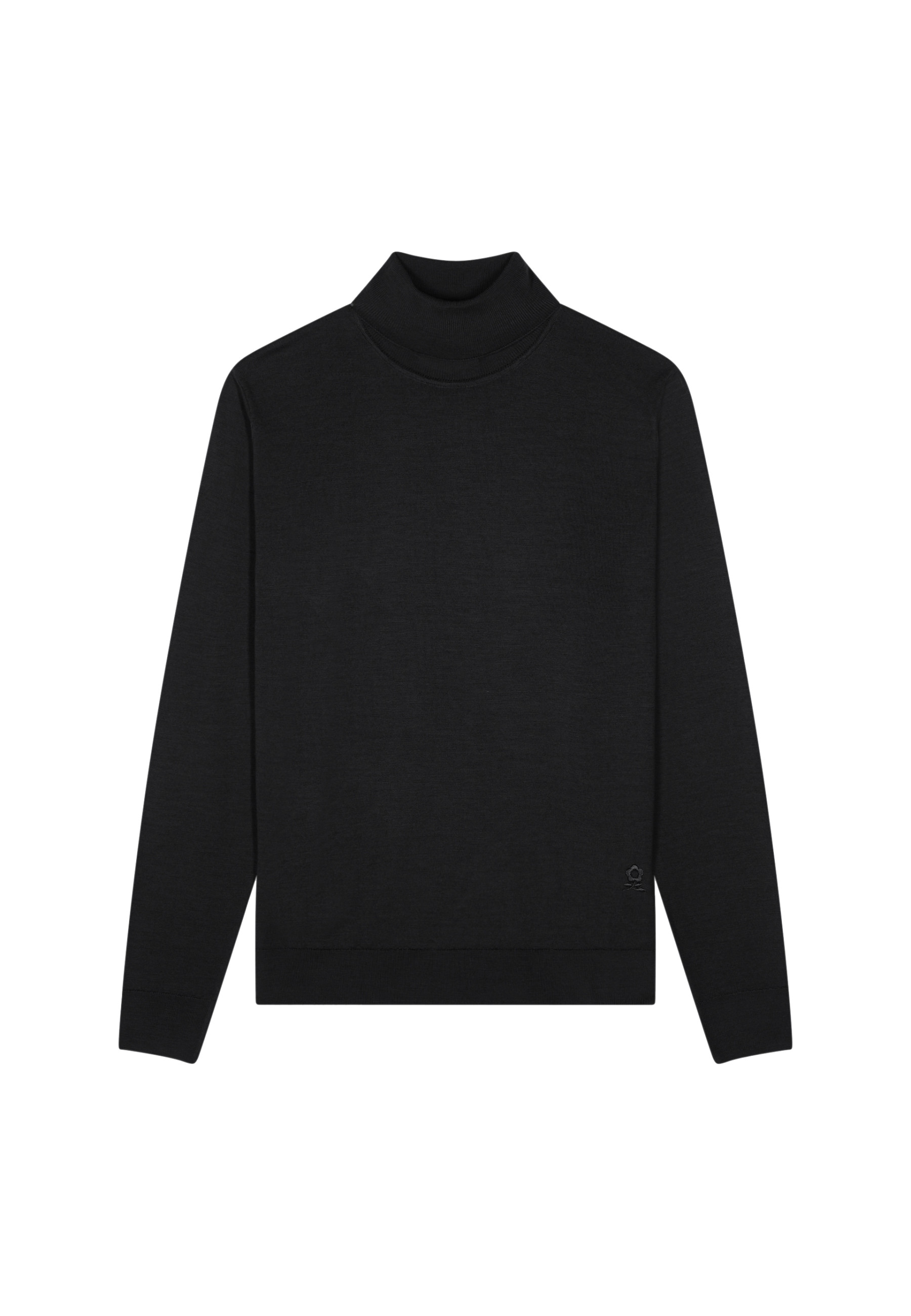 Turtleneck sweater with logo in merino wool - Enzo