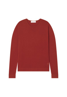 Round-neck merino wool sweater with rolled finishes - Rythme