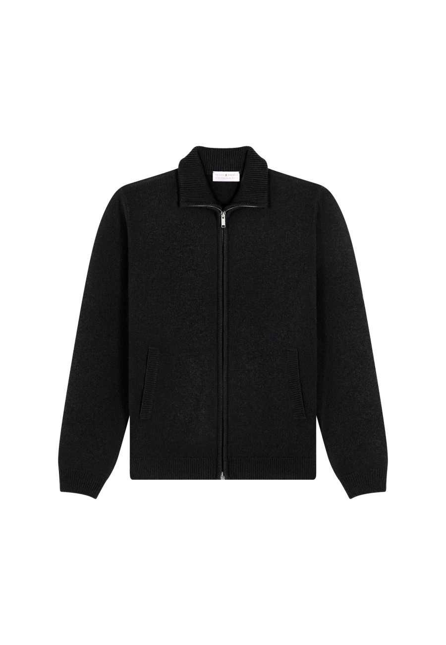 Zipped jacket in 4-ply cashmere - Balthazar