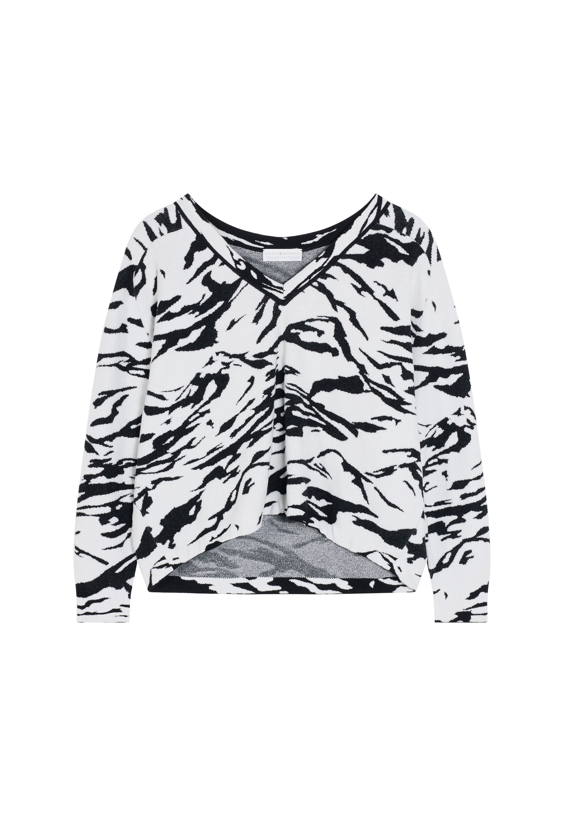 Pull graphique en laine mélangée - Carmina 8341