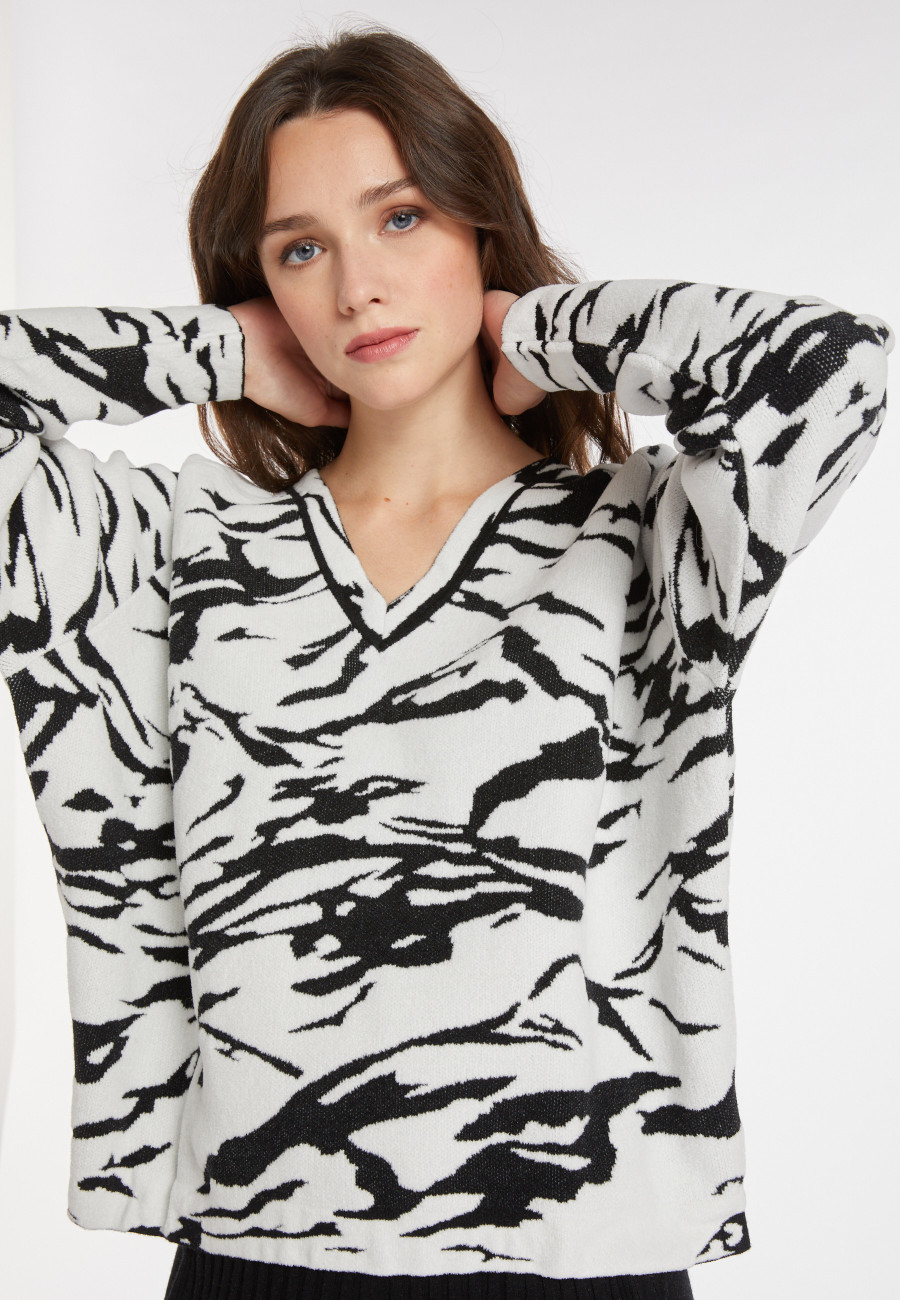Graphic wool blend sweater - Carmina