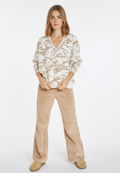 Pull graphique en laine mélangée - Carmina 8309