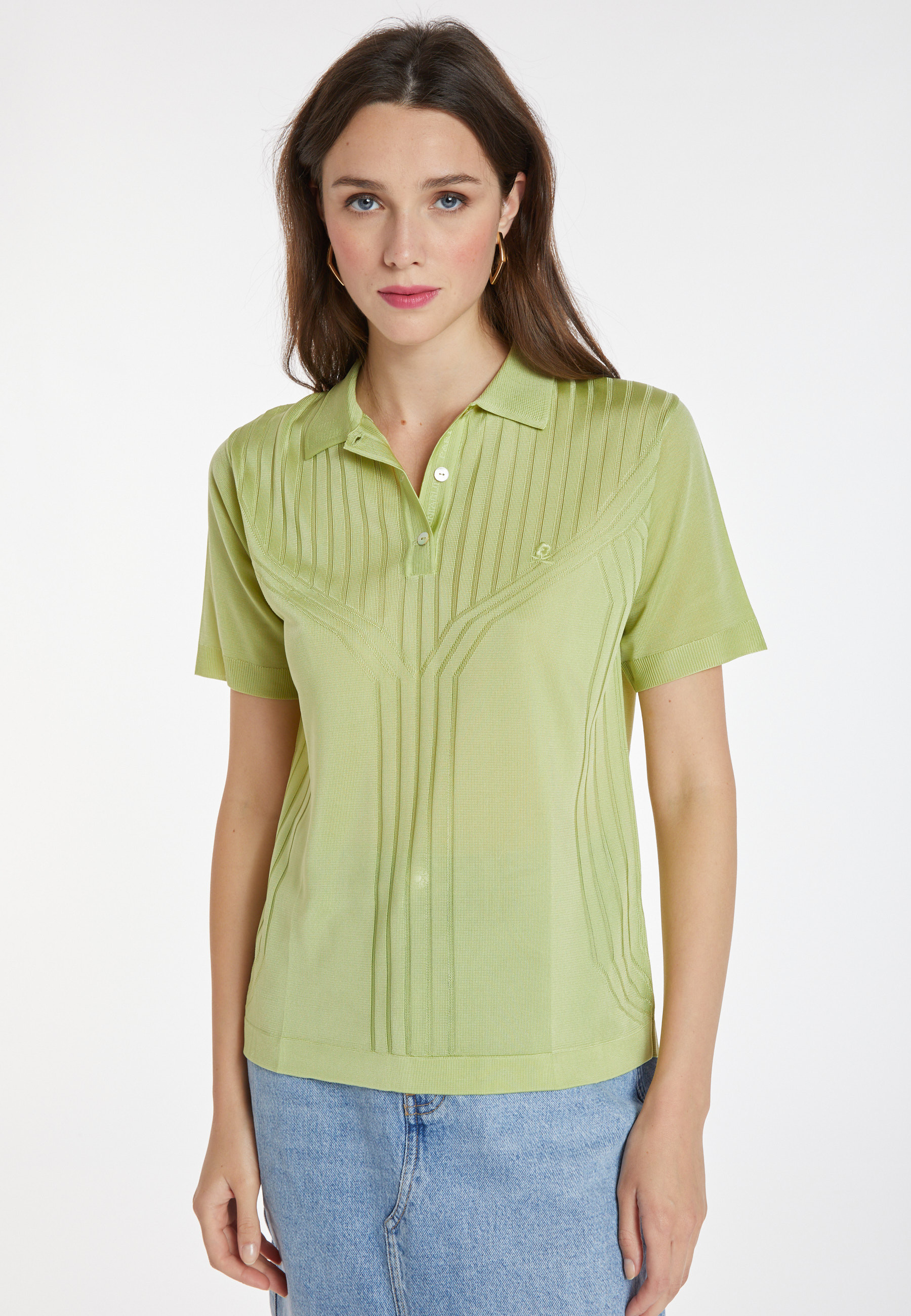 Polo en Fil Lumière à motifs - Kate 0363