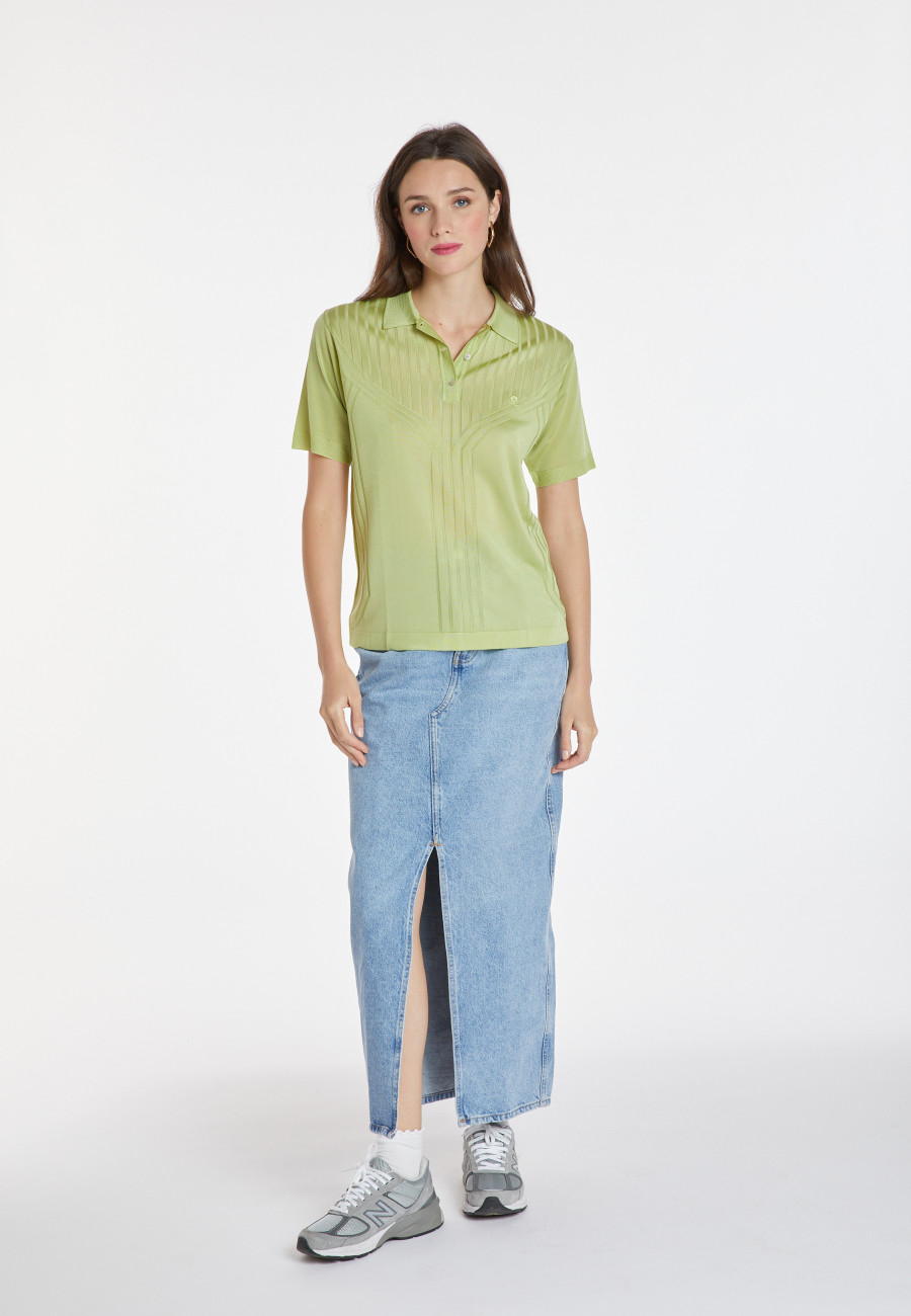 Polo en Fil Lumière à motifs - Kate