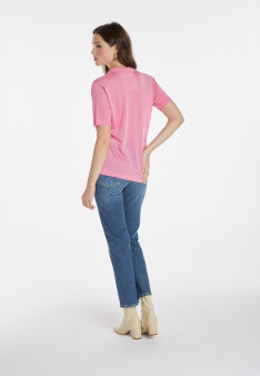 Flower pattern V-neck polo-shirt - Kheira