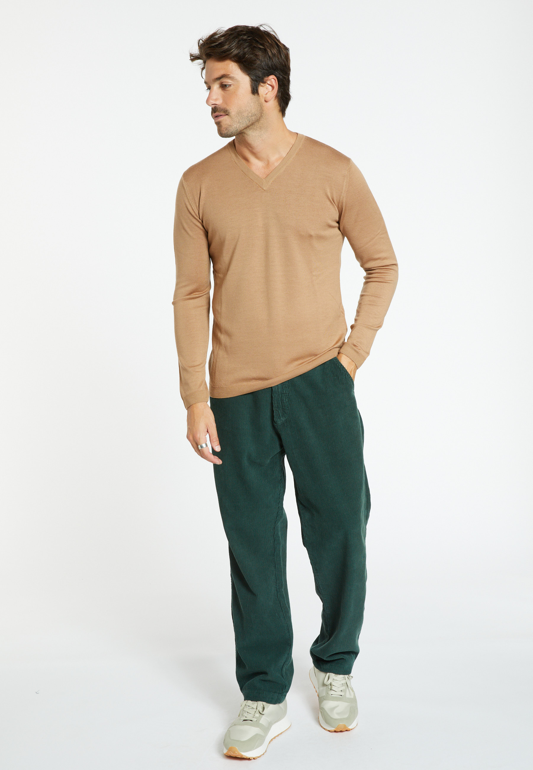 Pull col V en laine mérinos - Badyss 6630